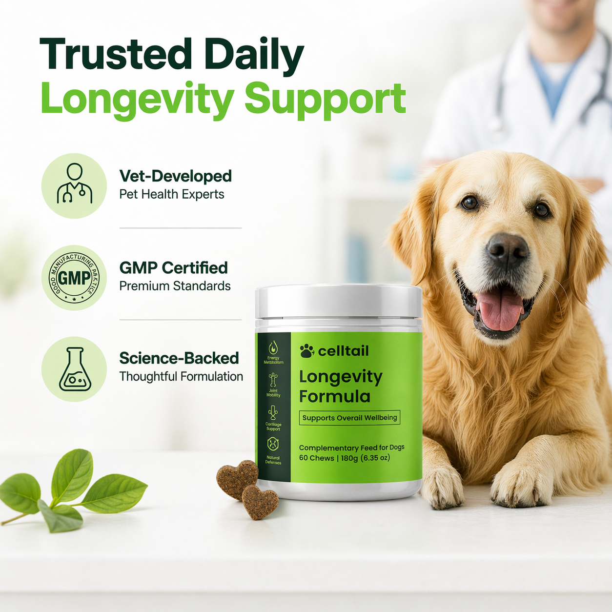 Longevity Complex Soft Chews – Joint, Gut & Immune Support for Dogs